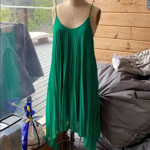 H&M green pleated dress